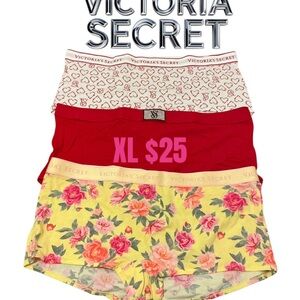 Victoria's Secret Red, Yellow, and White Panties Set